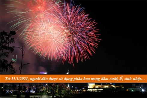 Từ 11/1/2021, người dân được sử dụng pháo hoa trong đám cưới, lễ, sinh nhật...